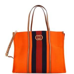 Gucci Interlocking G Web Tote Canvas #206791G16B